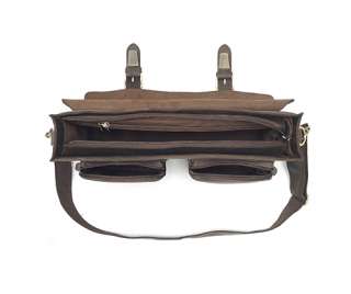 Large Rustic Leather Briefcase Messenger Bag Laptop Case Attache 