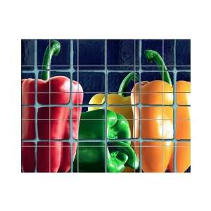 LMT Tile 1019 3618 Peppers Kitchen Mural, 36 Inch Wide by 18 Inch Tall 