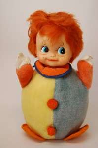 ROLY POLY Vintage 1950s Vinyl Toy CLOWN Doll, Musical  