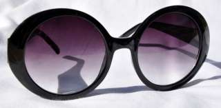 SOHO Oversized Round Vintage MOD Sunglasses Black  