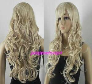 A119 NEW LONG CURLY BLONDE MIX WOMEN WIG/WIGs  