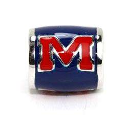 Ole Miss Rebels TeaganTrio 3 925/Enamel Teagan beads fits all 