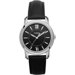 Timex Womens Uptown Chic Black/White/Pink Leather Strap  