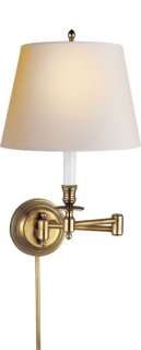 VISUAL COMFORT CANDLESTICK SCONCE IN BRASS W/SHADE  