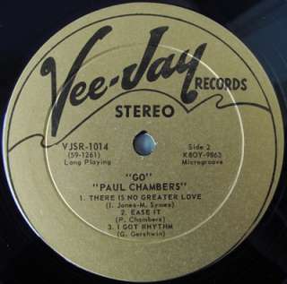 Paul Chambers Jazz LP GO Vee Jay SR 1014 Stereo Original DG  