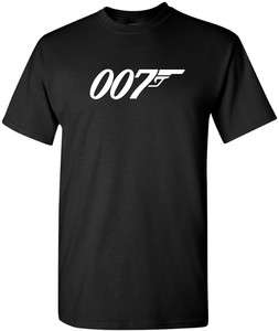 007 James Bond Tshirt Movie Retro logo Tee Funny Shirt  