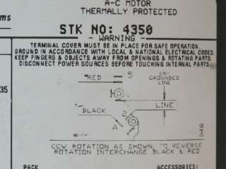 GE MOTERS 5KH39QN5538 AC MOTOR,1/6 HP,115 VAC, 1 PHASE, GERERAL 