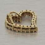 Fine Estate 14k Yellow Gold Diamond Heart Necklace  