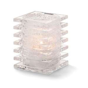  Stacked Square Lamp, Glass, Clear Jewel