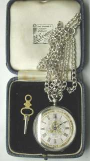 VICTORIAN LADIES FANCY SILVER POCKET WATCH WITH GOLD & SILVER DIAL 