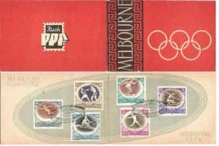 Poland Old Booklet Melbourne Olimpics Stamps 1956 Sports  