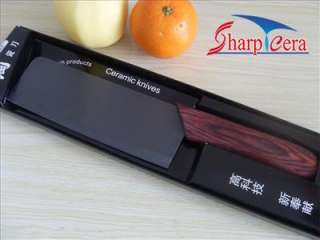 Black Ceramic Kitchen Knife / Color Wood Handle  