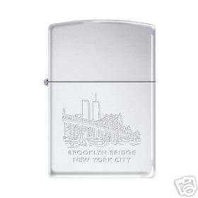 Zippo Brooklyn Bridge WTC Towers Chrome Lighter, 2274  