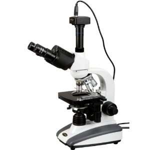 AmScope 40X 2000X Trinocular Biological Compound LED Microscope + 8 