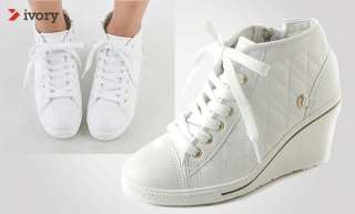 New Womens Shoes Fashion Sneakers Simple Ankle Bootie Canvas Wedges 