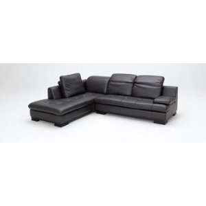  Madrid Espresso Leather Sectional Sofa with Chaise LAF 