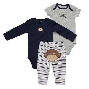 Carters Boys Little Layette 3 piece Cotton Knit BANANAS OVER MOMMY 