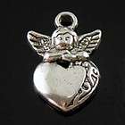 A4033 12Pcs Tibetan silver Double Heart charm pendant  