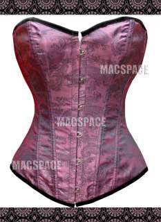 Pink Blue Chinese Floral Style Brocade Bustier Corset S M L XL  