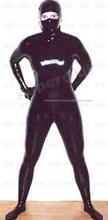 Latex rubber 0.8mm Ninja Catsuit suit zentai bodysuit unique unitard 