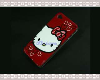 Hello Kitty Bowknot Plastic Case For iPhone 4 4G 4S Red  