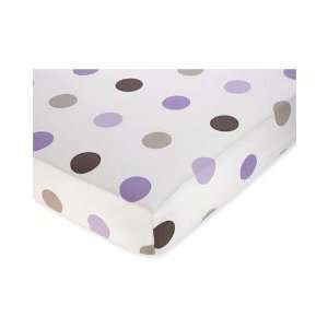  Mod Dots Purple and Brown Fitted Crib Sheet for Baby and 