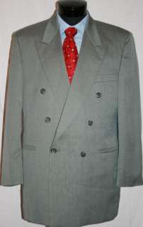 MENS STAFFORD DOUBLE BREASTED SUIT sz 43 L #1014  