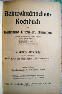 GERMANY HEINZELMANCHEN KITCHEN RECIPE COOKBOOK ~1911  