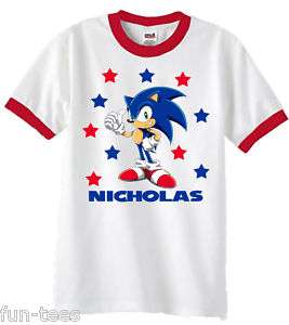 SONIC The Hedgehog T SHIRTS Personalized Many Colors  