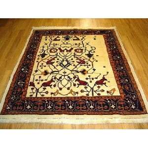    5x6 Hand Knotted Gabbeh Persian Rug   64x53