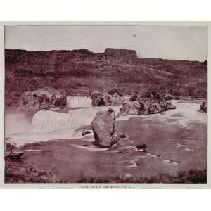  1893 Print Eagle Rock Shoshone Falls Snake River Idaho 