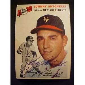 Johnny Antonelli New York Giants #119 1954 Topps Signed Autographed 