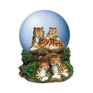  Adorable Tiger Parent and Cub Waterglobe, Plays Born Free 