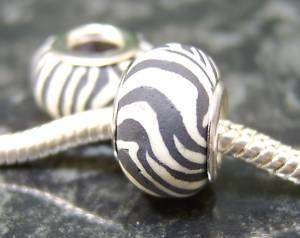 Zebra print fimo EUROPEAN charm bead  