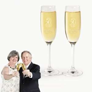  Personalized 50th Anniversary Flutes   Tableware & Party 