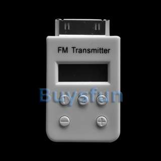 LCD FM Transmitter+Remote Control+Car Charger WHITE FOR APPLE iPhone 4 