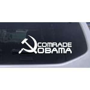 White 30in X 10.3in    Comrade Obama Funny Political Car Window Wall 