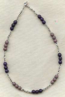 Light & Dark Purple Satin Silver Bracelet/Anklet (2806)  