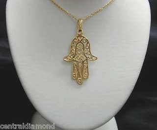 HAMSA HAND * Hand of Fatima * Judaica * 14K GOLD  