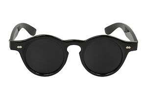 Vintage Retro Round Plastic Black Sun Glasses 1143  