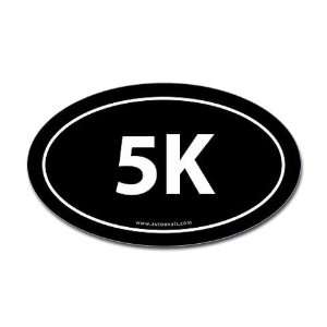  5K Runner Bumper Sticker  Black Oval Sports Oval Sticker 