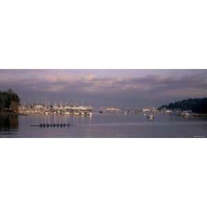  Ferries Moored at a Harbor, Eagle Harbor, Washington State 