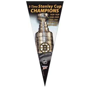  Boston Bruins 17 x 40 5X Stanley Cup Champions 