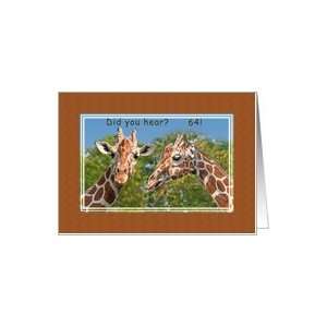  64th Birthday Card with Two Giraffes Card Toys & Games