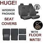 GREY Car Truck SUV Seat Covers Floor Mats 15 pieces