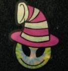 Decal Hippie Smiley face striped hat 60s psychedelic hippy rock 