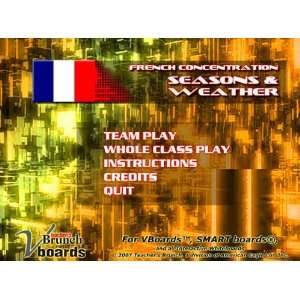   French Concentration Game Seasons and Weather on CD 