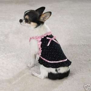   Ruffles & Ribbons Black with Pink Dog Dress XLARGE