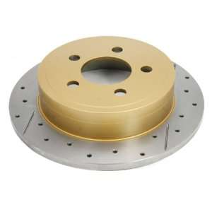 DBA DBA2535X Street Gold Cross Drilled and Slotted Rear Vented Disc 
