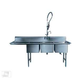  Win Holt WS3T1824LD18 78 1/2 Three Compartment Sink w/One 